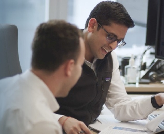 Pair reviewing paperwork